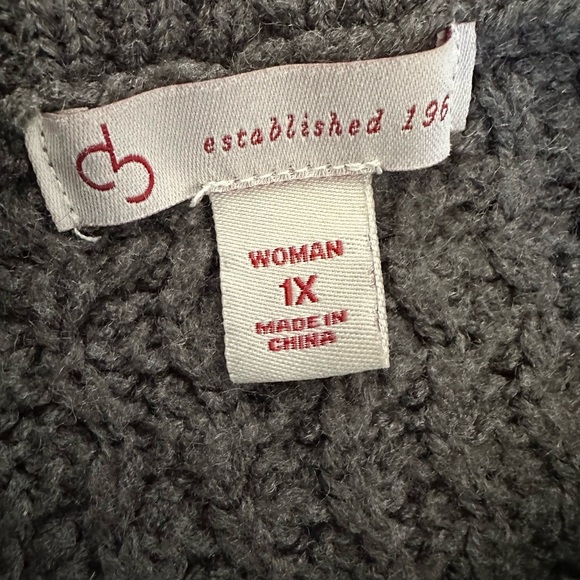 Dress Barn Plus Women’s Gray Cowl Neck Acrylic Knit Sweater Pullover Size 1X - Picture 8 of 11